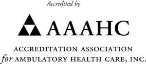 Logo AAAHC - Acronym and long form black and white